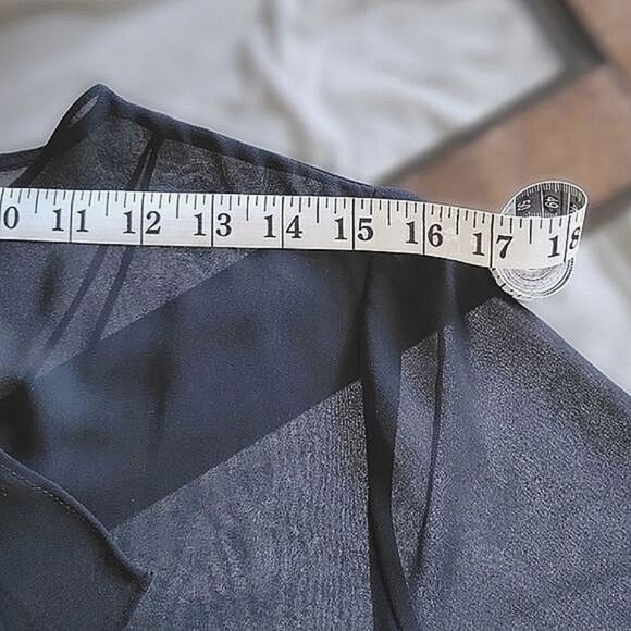 Jacques Vert black sheer chiffon shawl wrap jacket - Picture 8 of 11